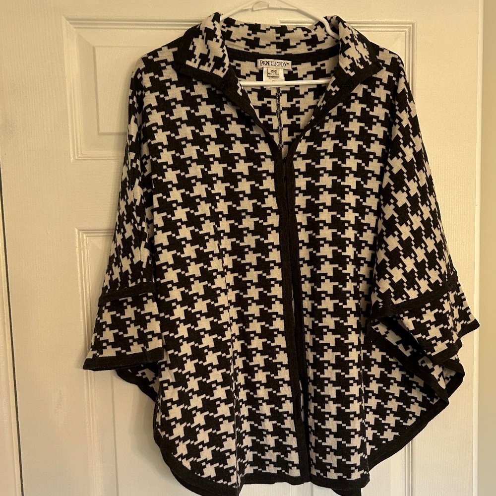 Pendleton Houndstooth Cape/Poncho - image 1